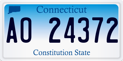 CT license plate AO24372