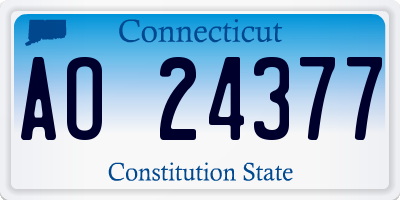 CT license plate AO24377