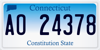 CT license plate AO24378
