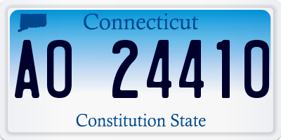 CT license plate AO24410