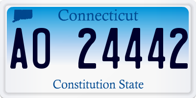 CT license plate AO24442