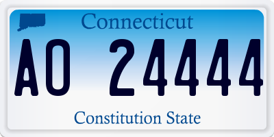 CT license plate AO24444