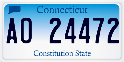 CT license plate AO24472