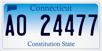 CT license plate AO24477