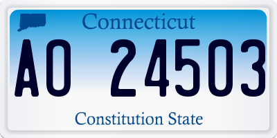 CT license plate AO24503
