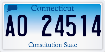 CT license plate AO24514