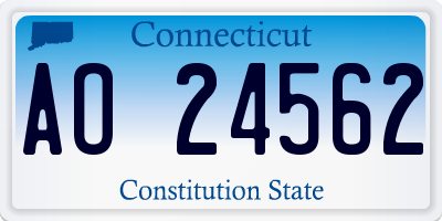 CT license plate AO24562