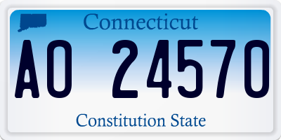 CT license plate AO24570