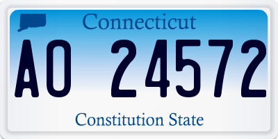 CT license plate AO24572