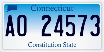 CT license plate AO24573