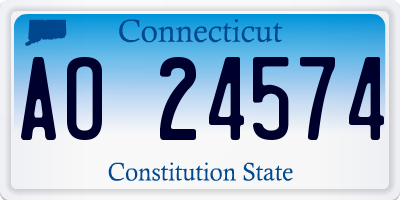 CT license plate AO24574