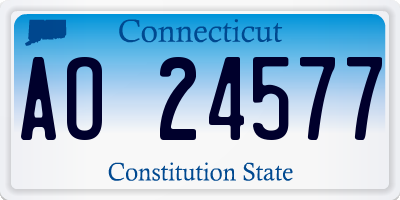 CT license plate AO24577