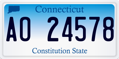 CT license plate AO24578