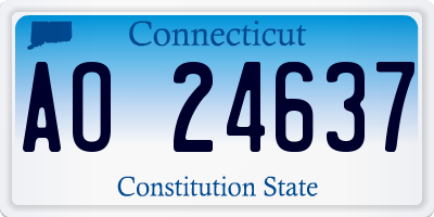 CT license plate AO24637