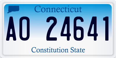 CT license plate AO24641