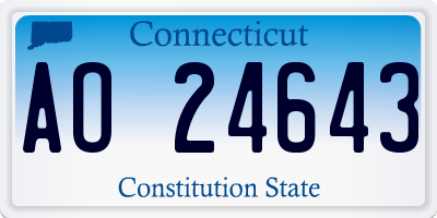 CT license plate AO24643