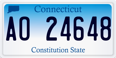 CT license plate AO24648
