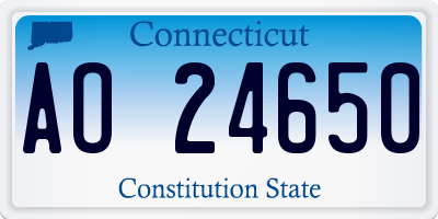 CT license plate AO24650