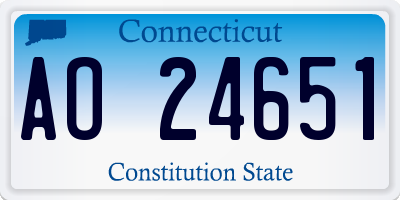 CT license plate AO24651