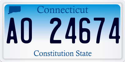 CT license plate AO24674