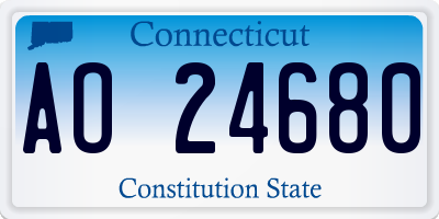 CT license plate AO24680