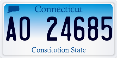 CT license plate AO24685