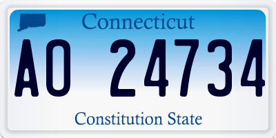 CT license plate AO24734