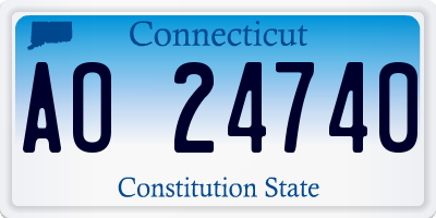 CT license plate AO24740