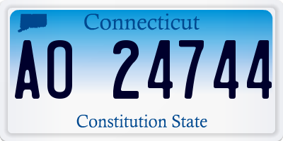 CT license plate AO24744
