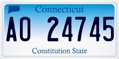 CT license plate AO24745