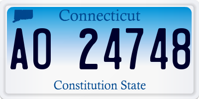 CT license plate AO24748
