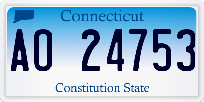 CT license plate AO24753