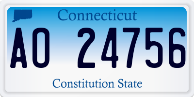 CT license plate AO24756