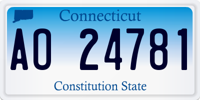 CT license plate AO24781