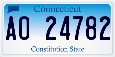 CT license plate AO24782