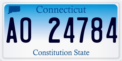 CT license plate AO24784