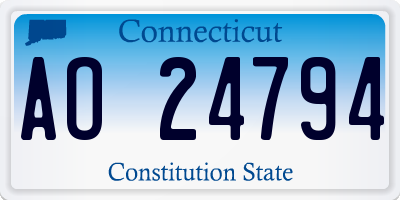 CT license plate AO24794