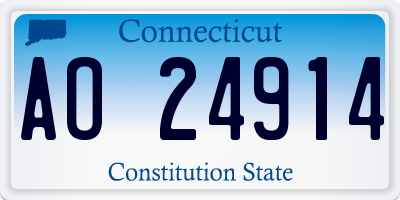 CT license plate AO24914