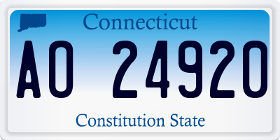 CT license plate AO24920