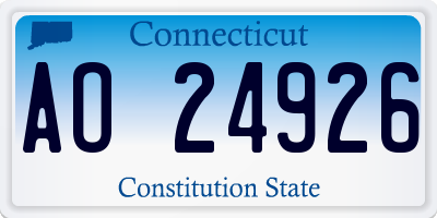 CT license plate AO24926