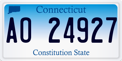 CT license plate AO24927