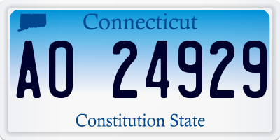 CT license plate AO24929