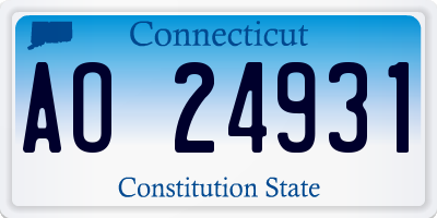 CT license plate AO24931