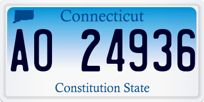 CT license plate AO24936