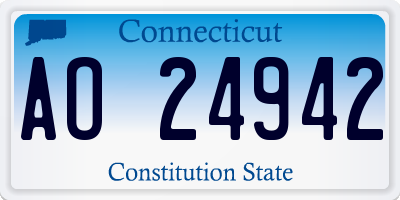 CT license plate AO24942