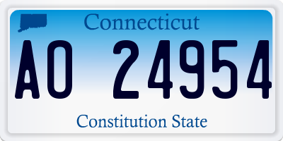 CT license plate AO24954