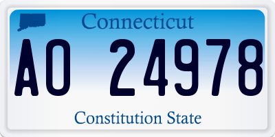 CT license plate AO24978