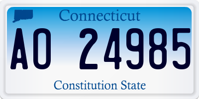 CT license plate AO24985