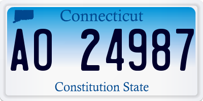 CT license plate AO24987