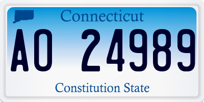 CT license plate AO24989
